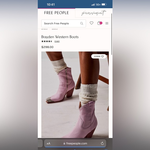 FREE PEOPLE BRAYDEN WESTERN LILAC BOOTS - Picture 3 of 7